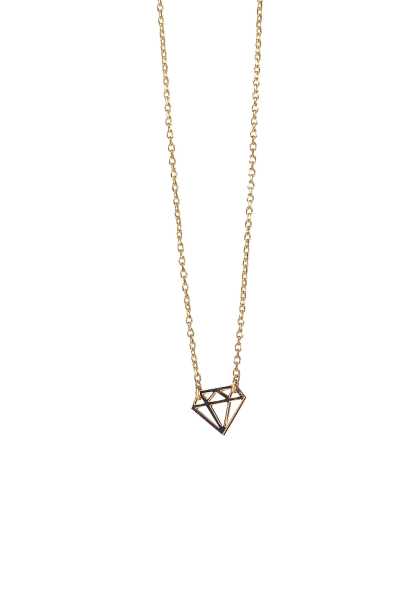 Mint Diamond Card Moda Necklace - Oro Donna Moda Necklace (U7452)
